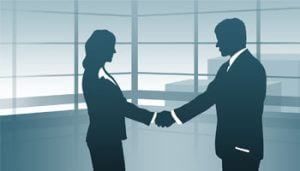 Service: Two people shaking hands