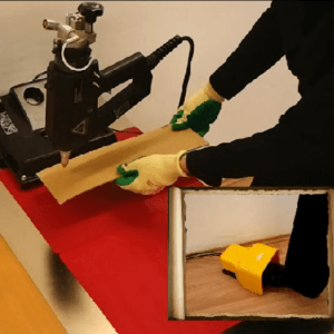 Stationary operation of the hot glue gun with foot switch